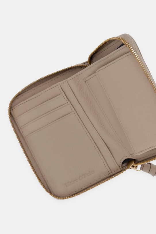 Akcesoria Marc O'Polo portfel damski skórzany 5000010932 beżowy