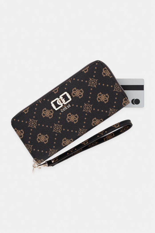 Guess peňaženka dámska z imitácie kože EMELIE hnedá SWGP99.28146