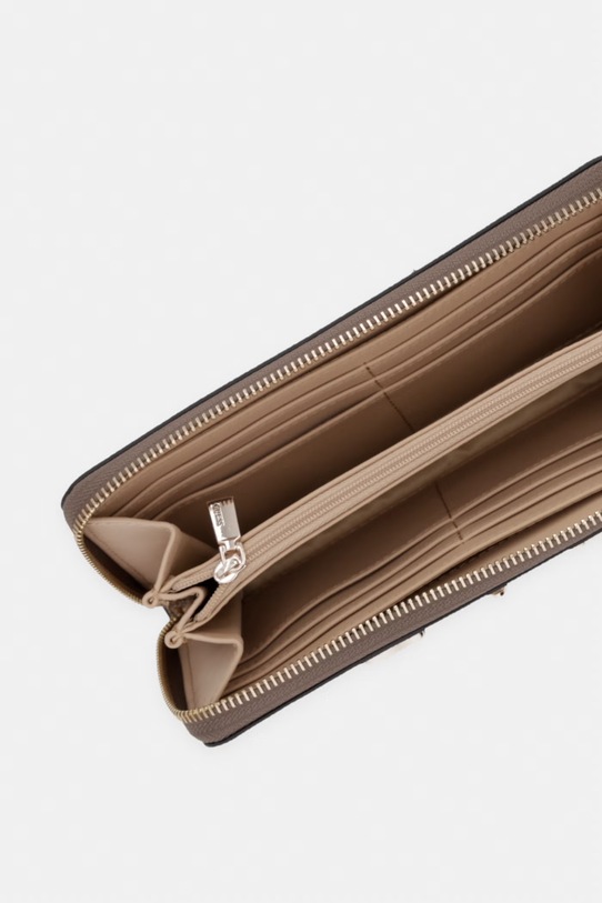 Аксесоари Guess Дамски портфейл от имитация на кожа JANIE SWOS99.24146 бежов