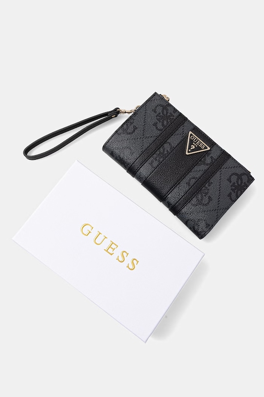 Guess портфейл дамски от имитация на кожа LAUREL сив SWSS74.59157