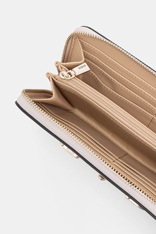 Akcesoria Guess portfel damski z imitacji skóry JANIE SWVG99.10146 beżowy