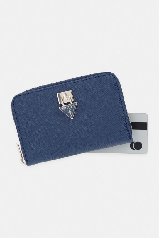 Guess портфейл дамски от имитация на кожа PATSIE тъмносин SWZG99.19140