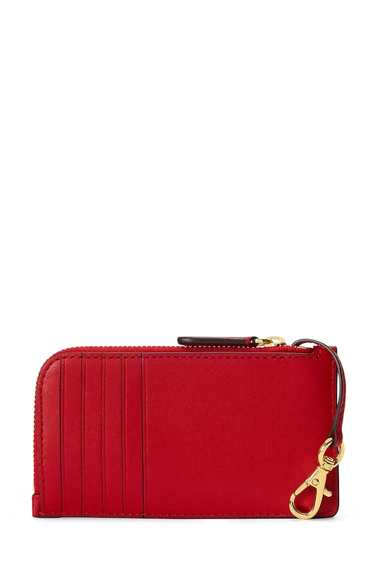 Lauren Ralph Lauren portfel damski skórzany 432P10421 czerwony SS26