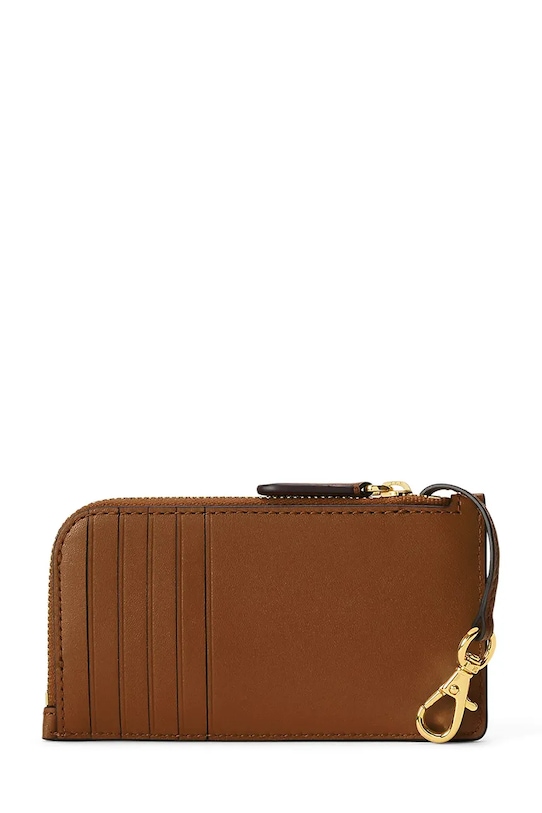 Lauren Ralph Lauren portfel damski skórzany 432P10421 brązowy SS26