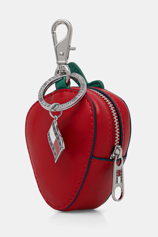 Tommy Jeans portfel damski z imitacji skóry AW0AW18599 czerwony SS26