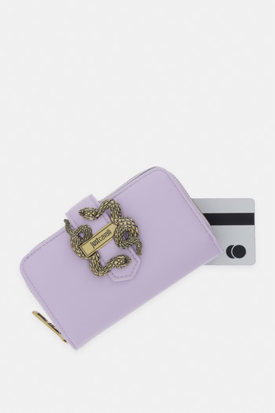 Just Cavalli portfel damski z imitacji skóry fioletowy 80RA5PA4.ZSA89