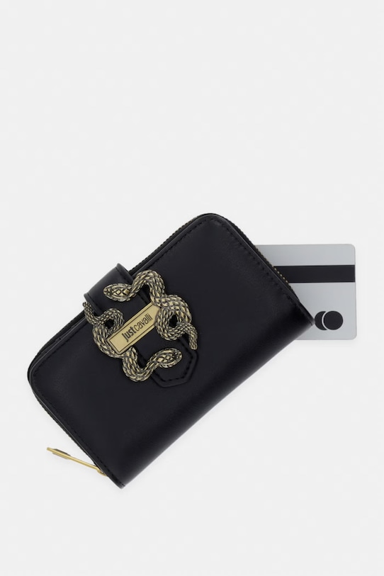 Just Cavalli portfel damski z imitacji skóry czarny 80RA5PA4.ZSA89