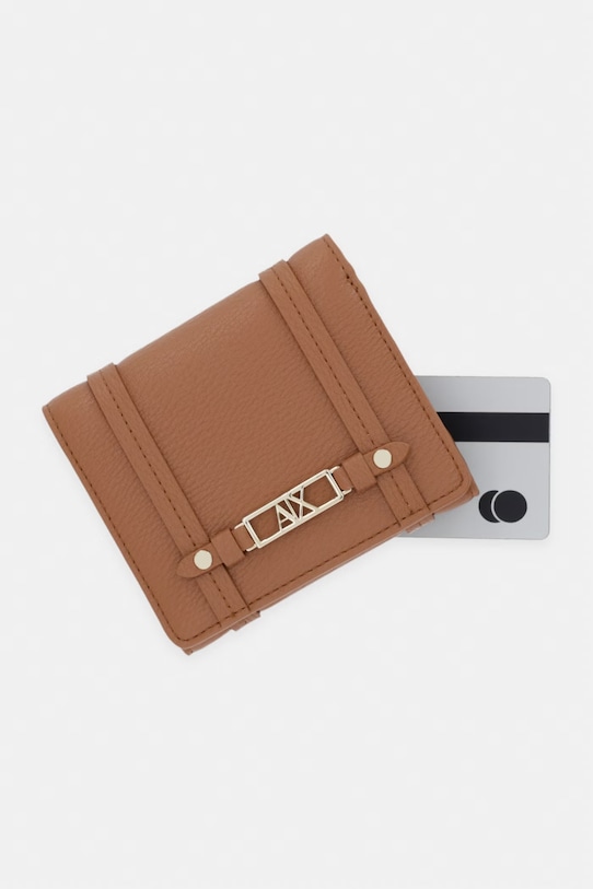 Armani Exchange Дамски портфейл от имитация на кожа кафяв XW002613.AF15632