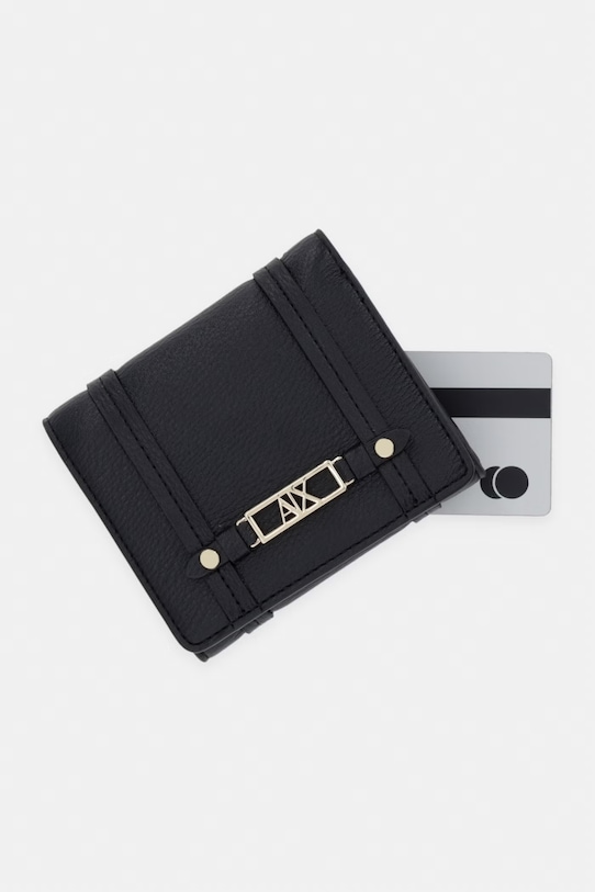 Armani Exchange дамски портфейл от имитация на кожа черен XW002613.AF15632