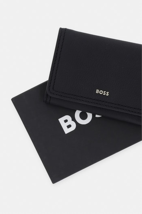 BOSS portafoglio da donna in pelle Lenah Flap SM Wallet 50563423 nero