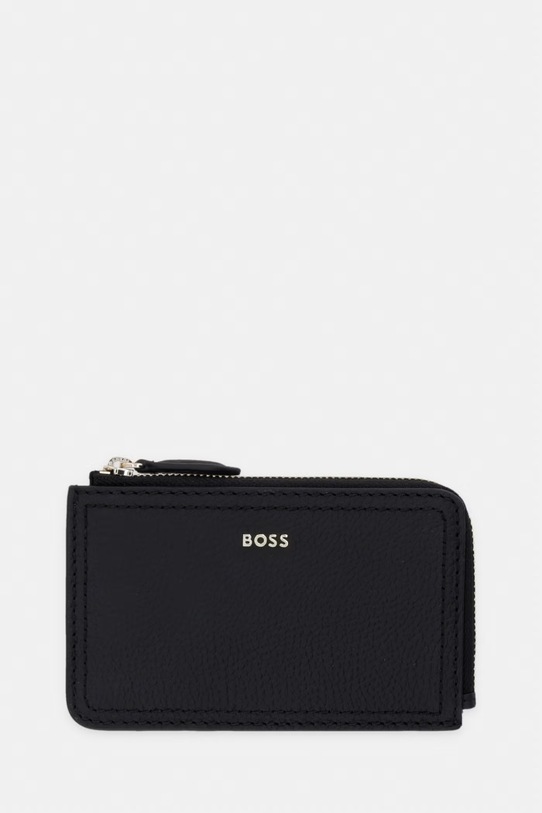 BOSS portafoglio da donna in pelle Lenah Zip Cardholder nero 50563424
