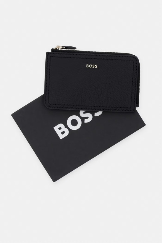BOSS portafoglio da donna in pelle Lenah Zip Cardholder 50563424 nero