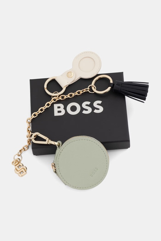 Akcesoria BOSS brelok damski skórzany MULTI CHARMS 50564318 zielony