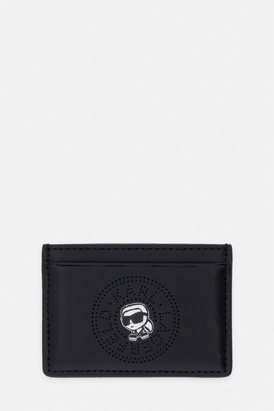 Karl Lagerfeld etui na karty damskie skórzane IKON czarny B2W32040
