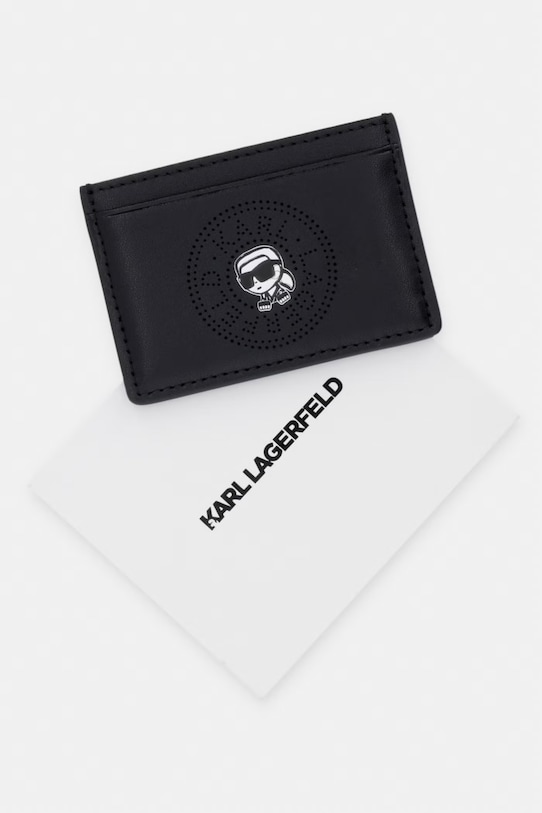 Karl Lagerfeld etui na karty damskie skórzane IKON czarny B2W32040