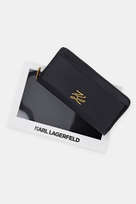 Karl Lagerfeld portfel damski skórzany K/AUTOGRAPH B2W32006 czarny