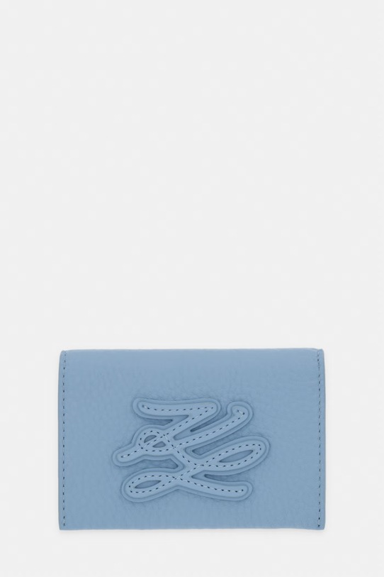 Karl Lagerfeld etui na karty damskie skórzane K/AUTOGRAPH niebieski B2W32064