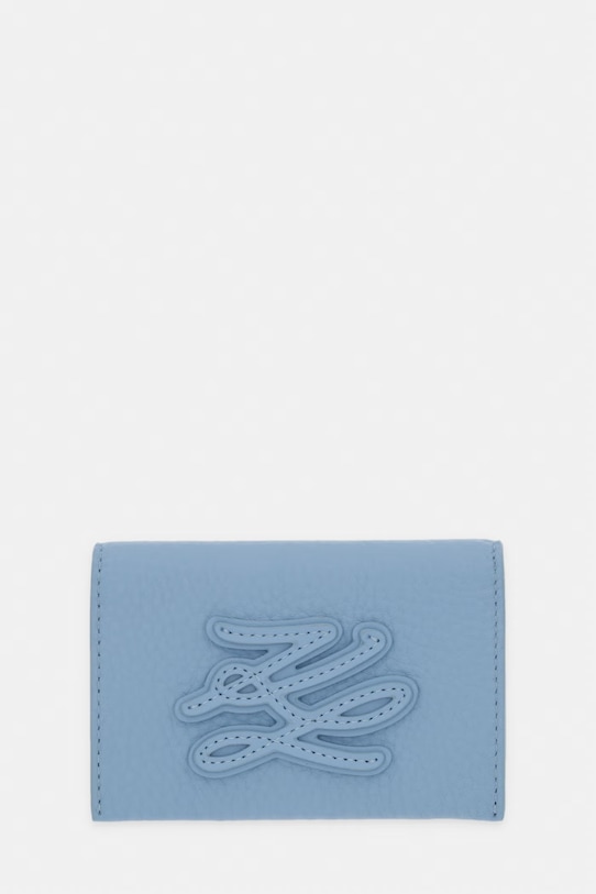 Karl Lagerfeld etui na karty damskie skórzane K/AUTOGRAPH niebieski B2W32064
