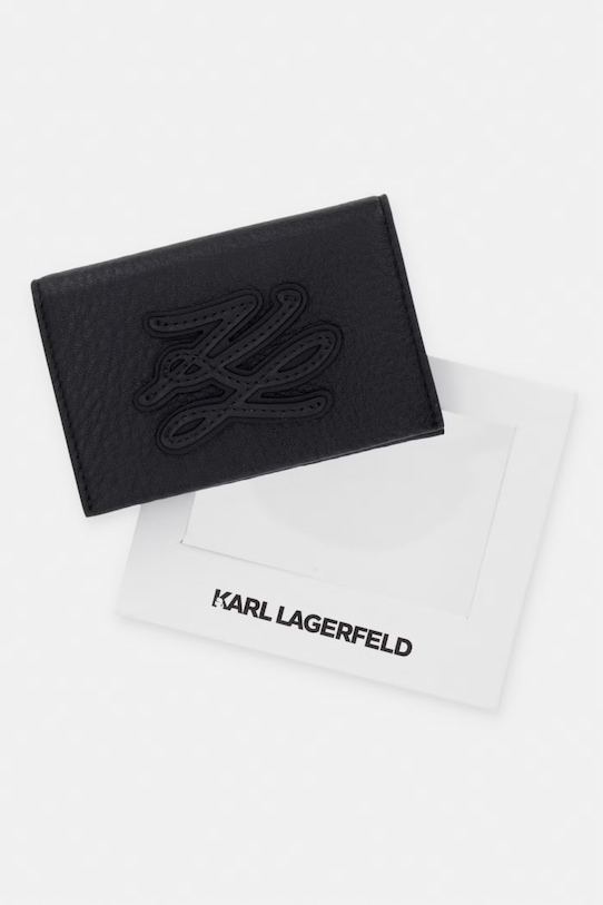Karl Lagerfeld etui na karty damskie skórzane K/AUTOGRAPH B2W32064 czarny