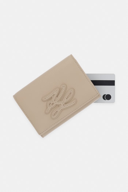Karl Lagerfeld portfel damski K/AUTOGRAPH beżowy B2W32065