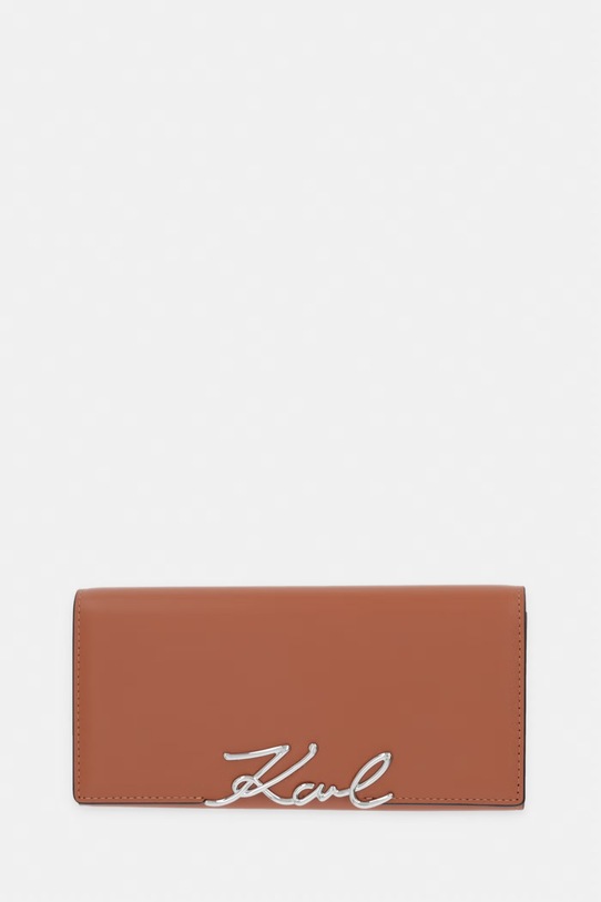 Karl Lagerfeld portfel damski skórzany K/SIGNATURE pomarańczowy B2W32014