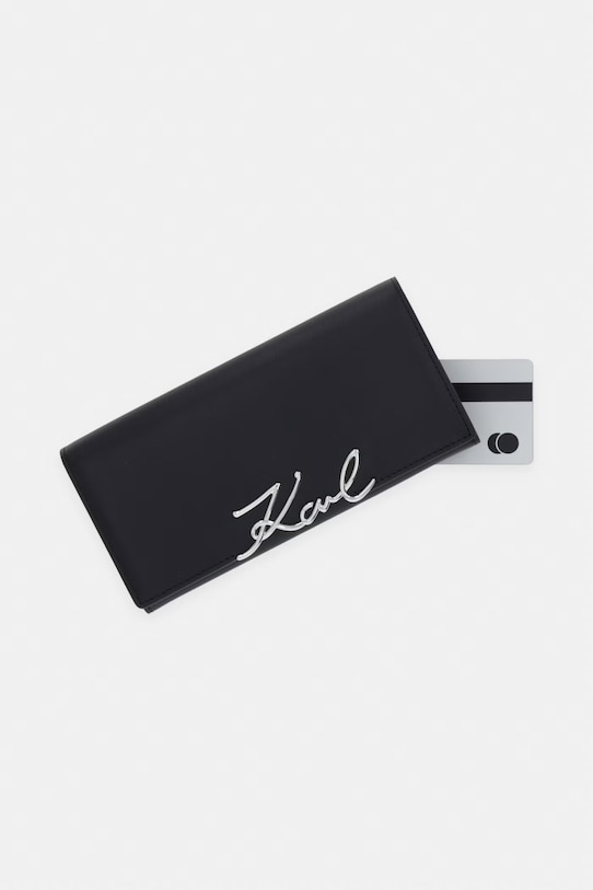 Karl Lagerfeld portfel damski skórzany K/SIGNATURE czarny B2W32014