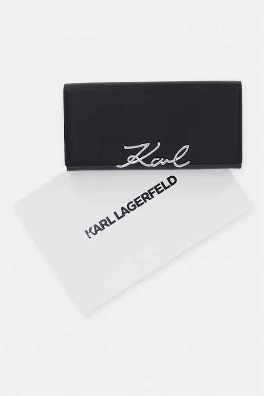 Karl Lagerfeld portfel damski skórzany K/SIGNATURE B2W32014 czarny