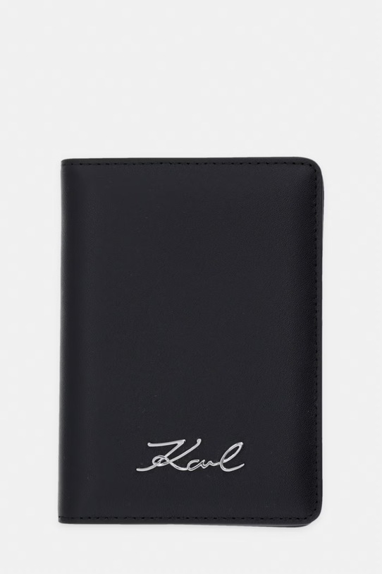 Karl Lagerfeld etui na paszport damskie skórzane K/SIGNATURE czarny B2W32069