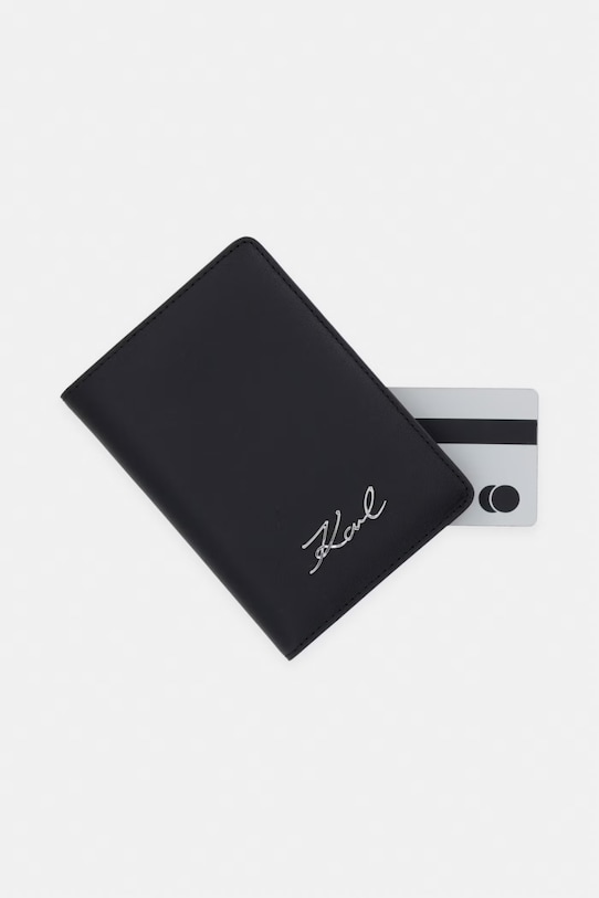 Karl Lagerfeld etui na paszport damskie skórzane K/SIGNATURE czarny B2W32069