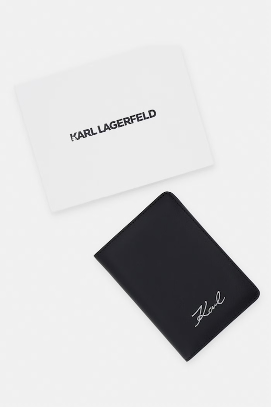 Karl Lagerfeld etui na paszport damskie skórzane K/SIGNATURE B2W32069 czarny