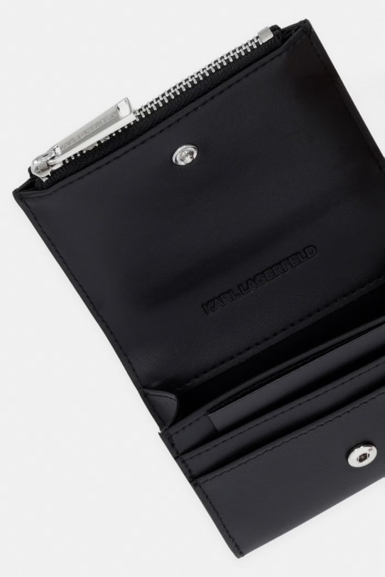 Akcesoria Karl Lagerfeld portfel damski skórzany K/SIGNATURE B2W32013 czarny