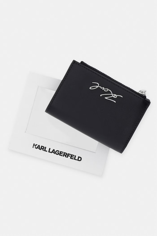 Karl Lagerfeld portfel damski skórzany K/SIGNATURE B2W32013 czarny
