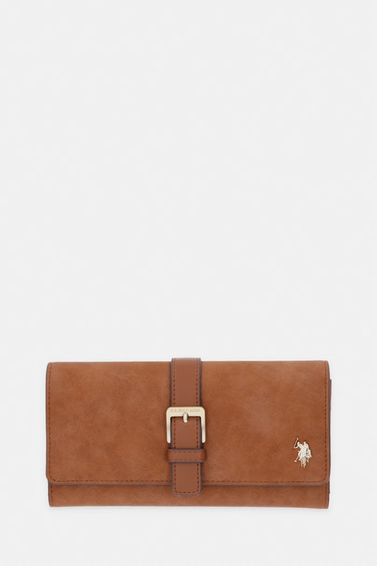 U.S. Polo Assn. portfel damski z imitacji skóry CHAMPANY brązowy WEUX19052WVP