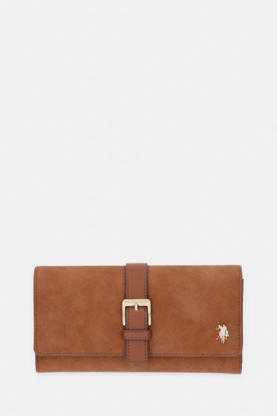U.S. Polo Assn. portfel damski z imitacji skóry CHAMPANY brązowy WEUX19052WVP