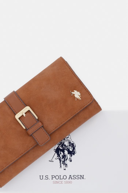 U.S. Polo Assn. portfel damski z imitacji skóry CHAMPANY WEUX19052WVP brązowy