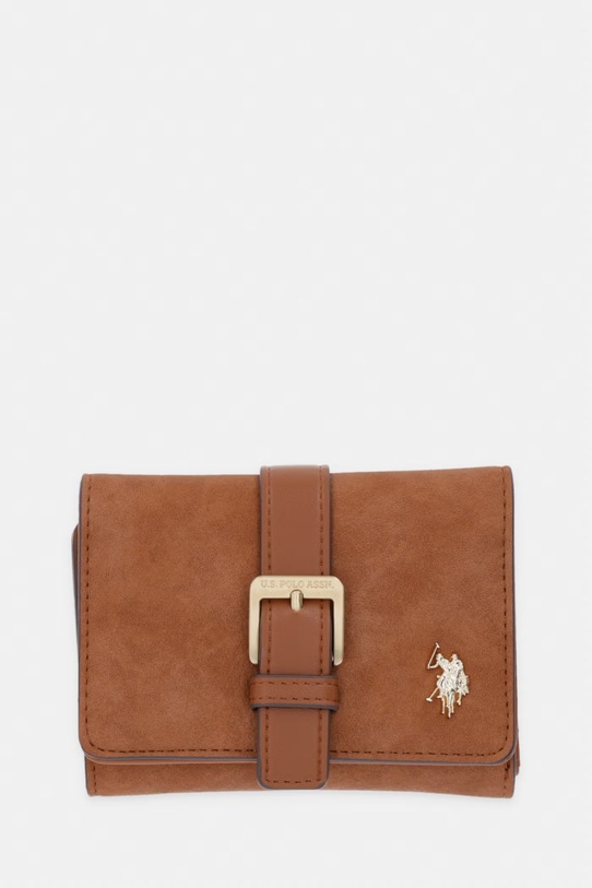 U.S. Polo Assn. portfel damski z imitacji skóry CHAMPANY brązowy WEUX19053WVP