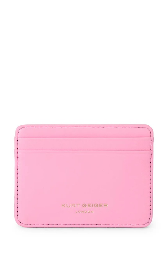 Akcesoria Kurt Geiger London etui na karty damskie skórzane Kensington 5368198109 różowy