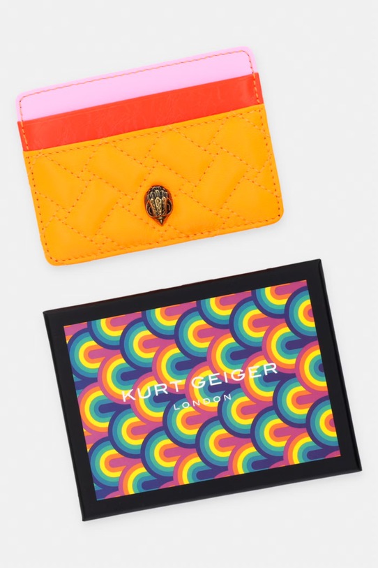 Kurt Geiger London etui na karty damskie skórzane Kensington pomarańczowy 5368157129