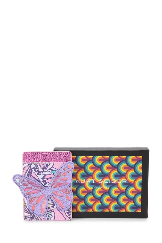 Kurt Geiger London puzdro na karty dámske kožené 5605295019 ružová