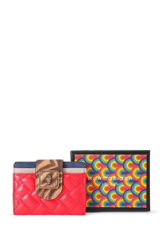 Kurt Geiger London dámske kožené puzdro na karty Pimlico 5371236019 červená