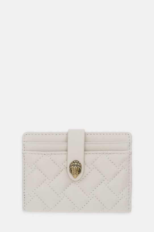 Kurt Geiger London etui na karty damskie skórzane Kensington beżowy 5018441109