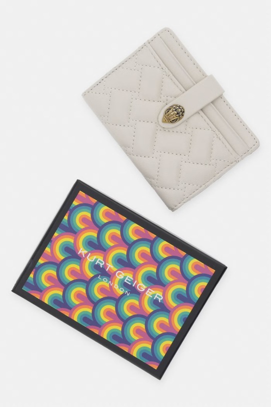 Kurt Geiger London etui na karty damskie skórzane Kensington 5018441109 beżowy