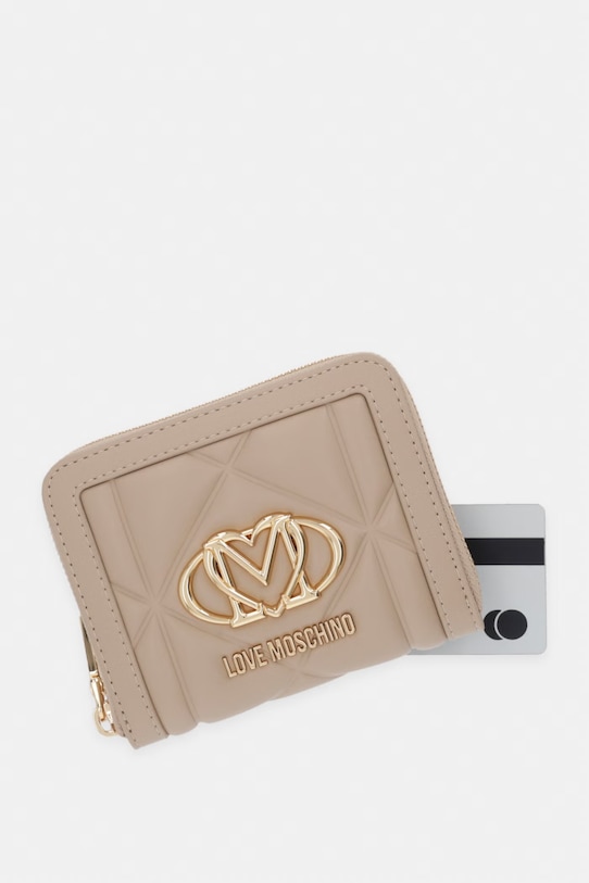 Love Moschino portfel damski z imitacji skóry JC5641PP0OLC0209 beżowy