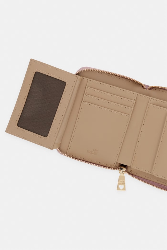 Love Moschino portfel damski z imitacji skóry różowy JC5641PP0OLC0600