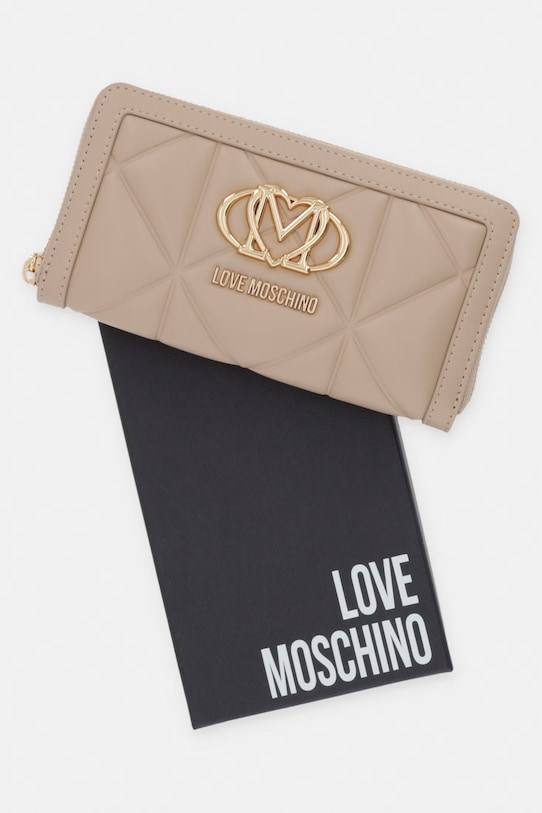 Love Moschino portfel damski z imitacji skóry JC5644PP0OLC0209 beżowy