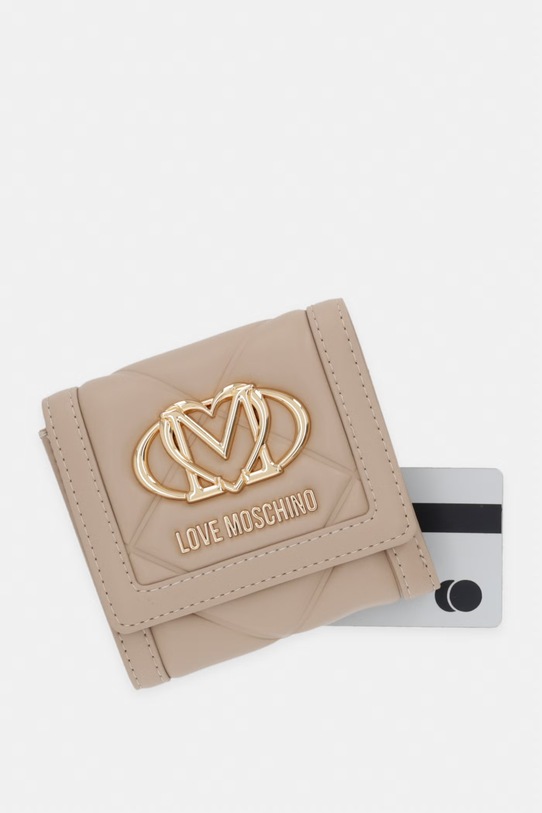 Love Moschino portfel damski z imitacji skóry beżowy JC5647PP0OLC0209