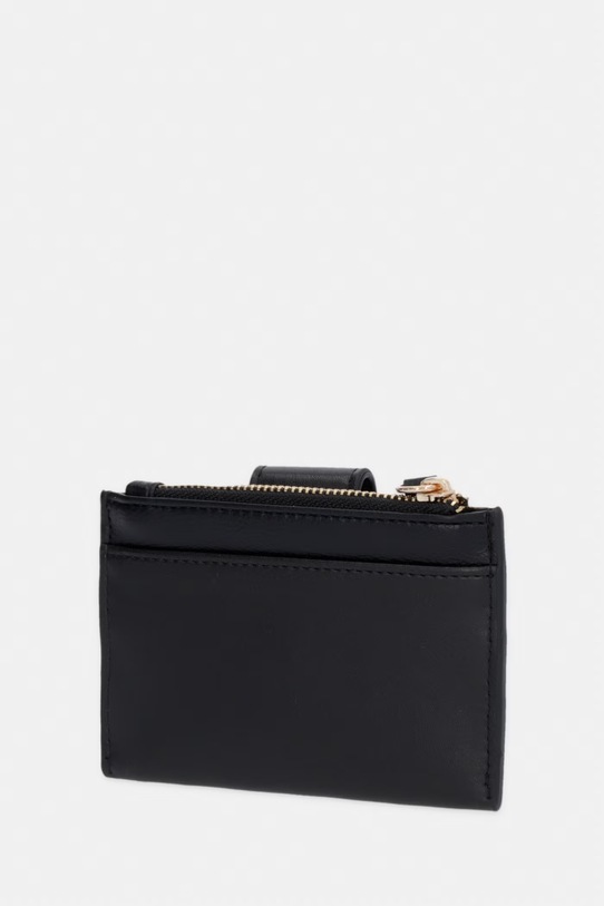 Blauer portfel damski z imitacji skóry DIN01 czarny SS26