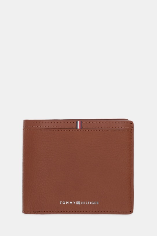 Tommy Hilfiger portfel skórzany skóra licowa brązowy AM0AM13969