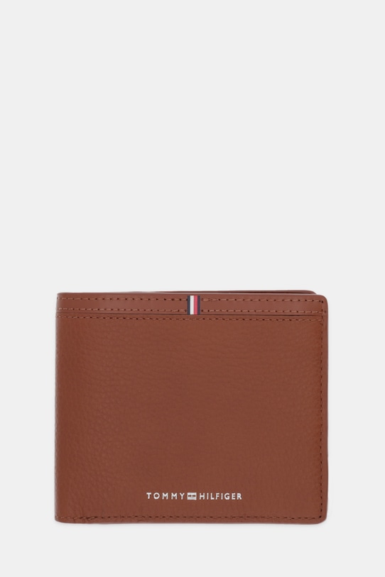 Tommy Hilfiger portfel skórzany skóra licowa brązowy AM0AM13969