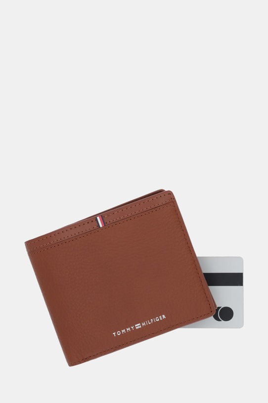 Tommy Hilfiger portfel skórzany brązowy AM0AM13969